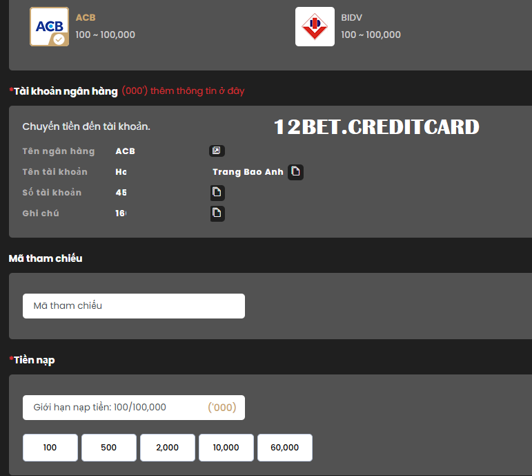 Nạp tiền 12bet qua ngân hàng Nạp tiền 12bet qua ngân hàng