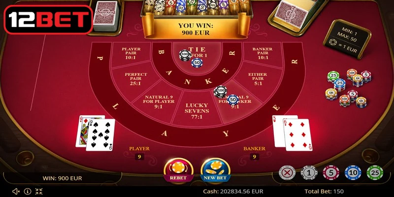 Baccarat online là trò chơi bài so điểm giữa Player và Banker